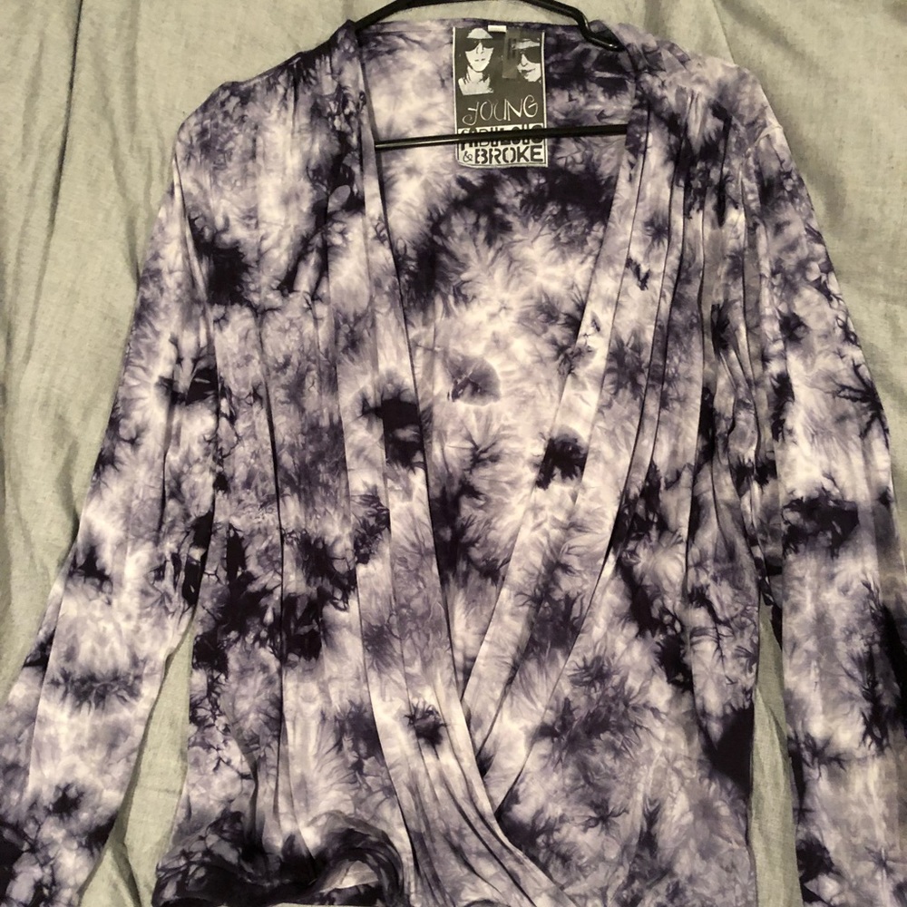 Young, Fabulous, and Broke Tie Dye Wrap Top